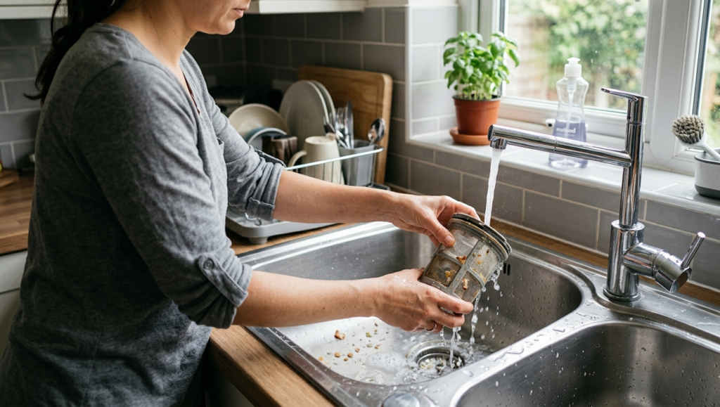 cleaning dishwasher filter to improve performance
