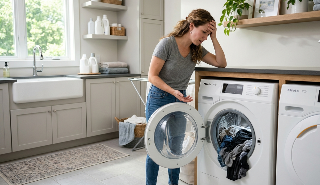 miele washer not spinning with wet clothes inside drum